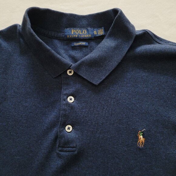 Polo Ralph Lauren Classic Fit Polo Navy Short Sleeve Mens XL Preppy Normcore - Picture 8 of 10